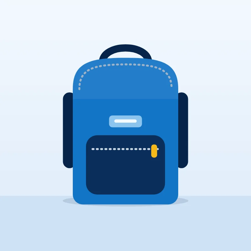 Blue school backpack