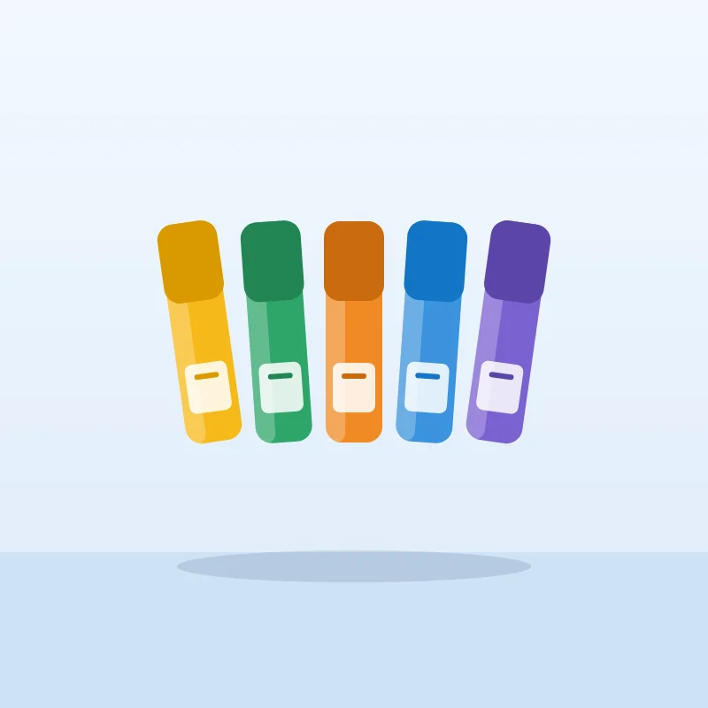 Markers in bright colours
