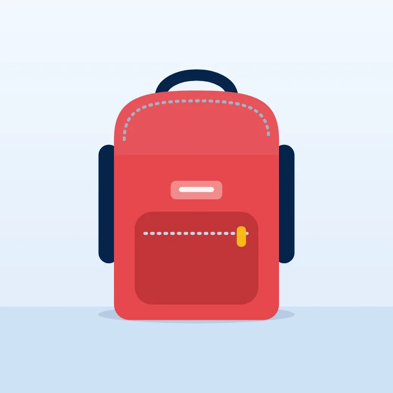 Red school backpack